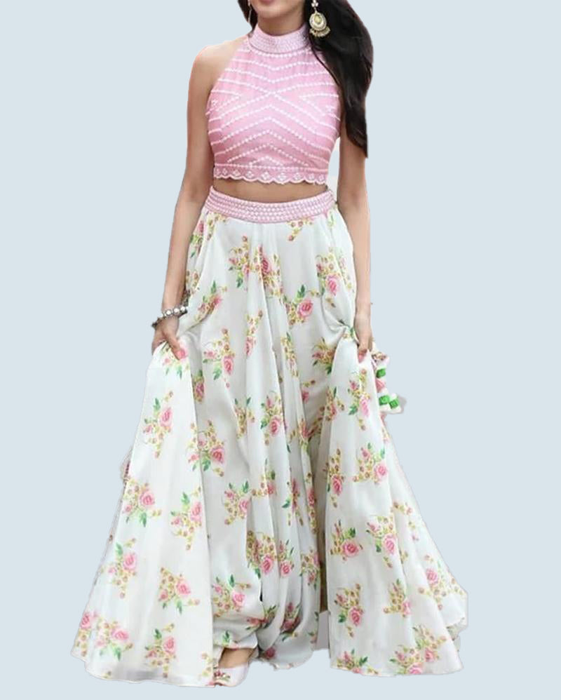 light pink simple stylish lehenga with ...